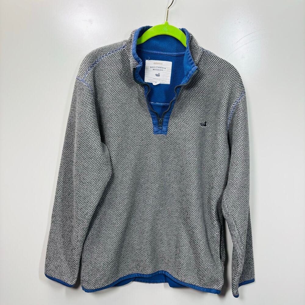 Men’s Southern Marsh HIGHLAND ALPACA PULLOVER Gray/Blue Small‎ 0304 - Picture 3 of 10